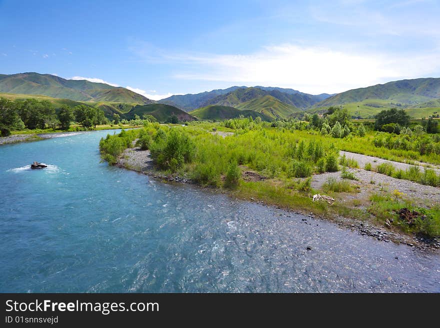 Beautiful landscape with the river