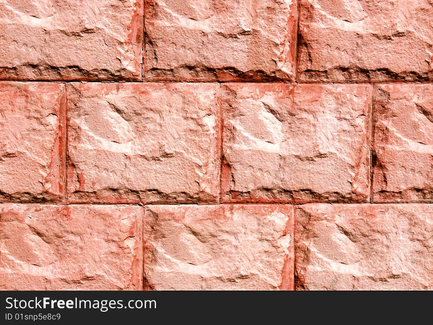 Fragment red wall brickwork from original stucco. Fragment red wall brickwork from original stucco