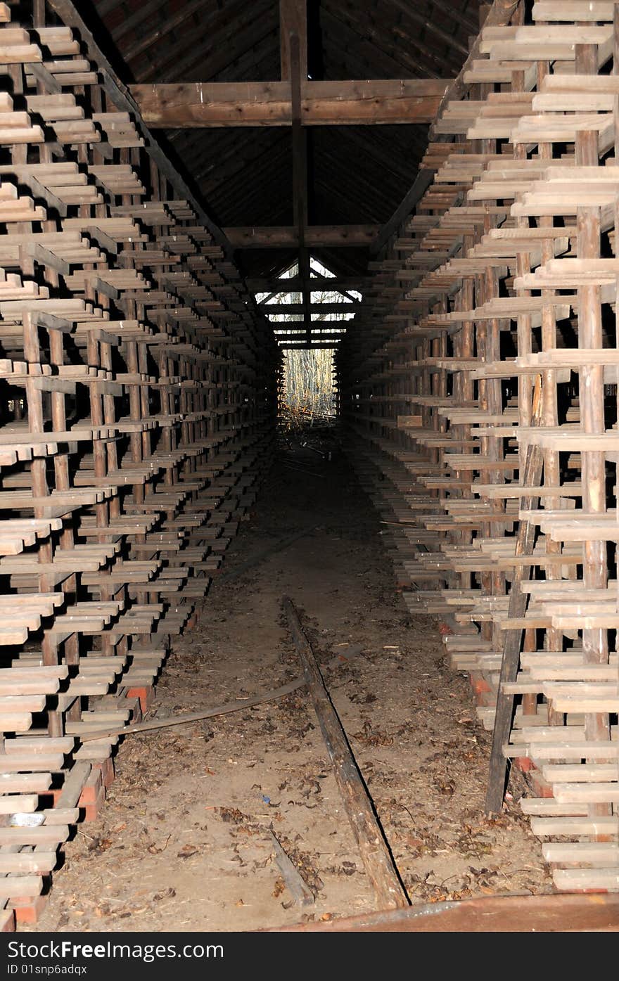 A view in an industrial storage hall. A view in an industrial storage hall.