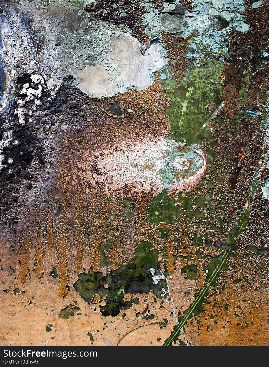 Abstract grunge background from weathered painted, stained, scratched and burned surface of metal. Abstract grunge background from weathered painted, stained, scratched and burned surface of metal