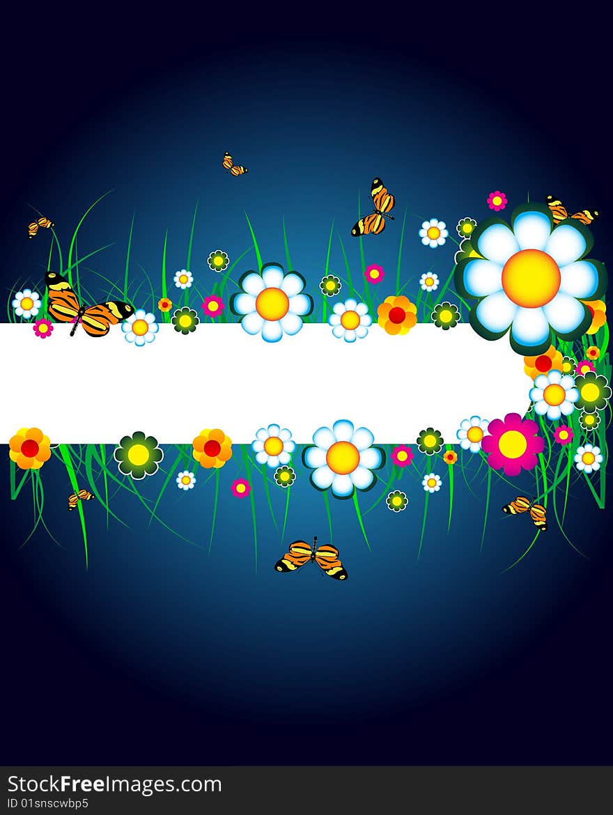 Floral banner with place for your text