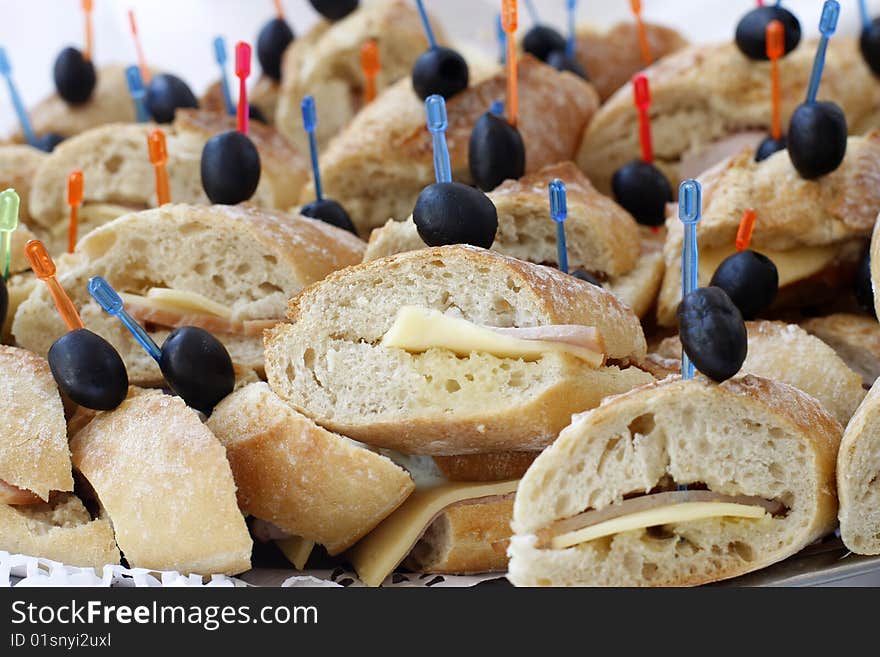 Mini Sandwiches With Cheese And Olives