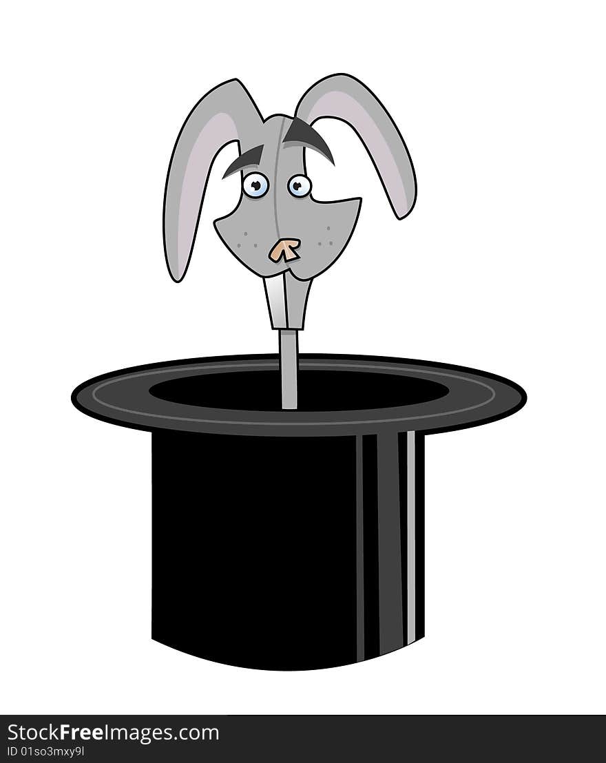 Vector image of a rabbit in a hat