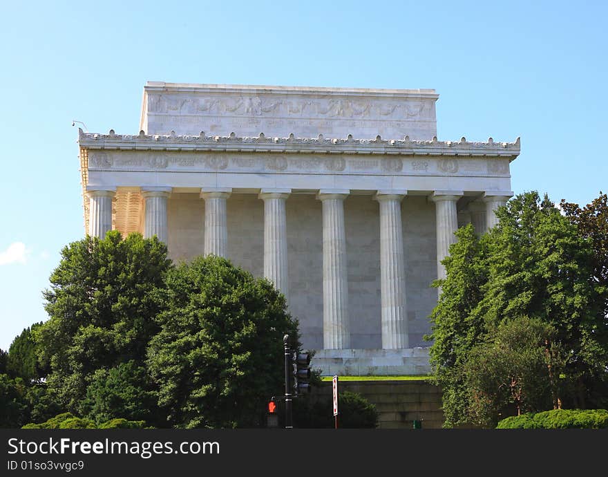 The Lincoln Memorial in the Mall of Washington