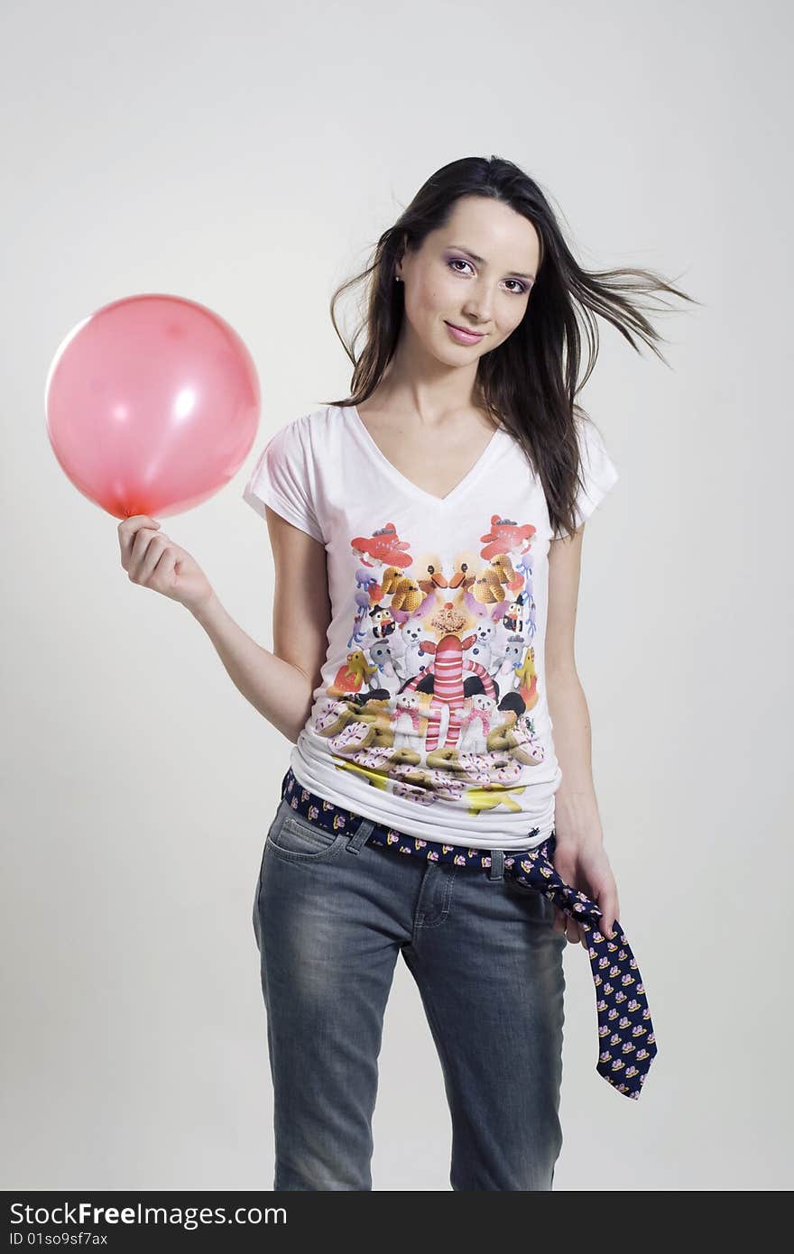 Happy Girl With Balloon