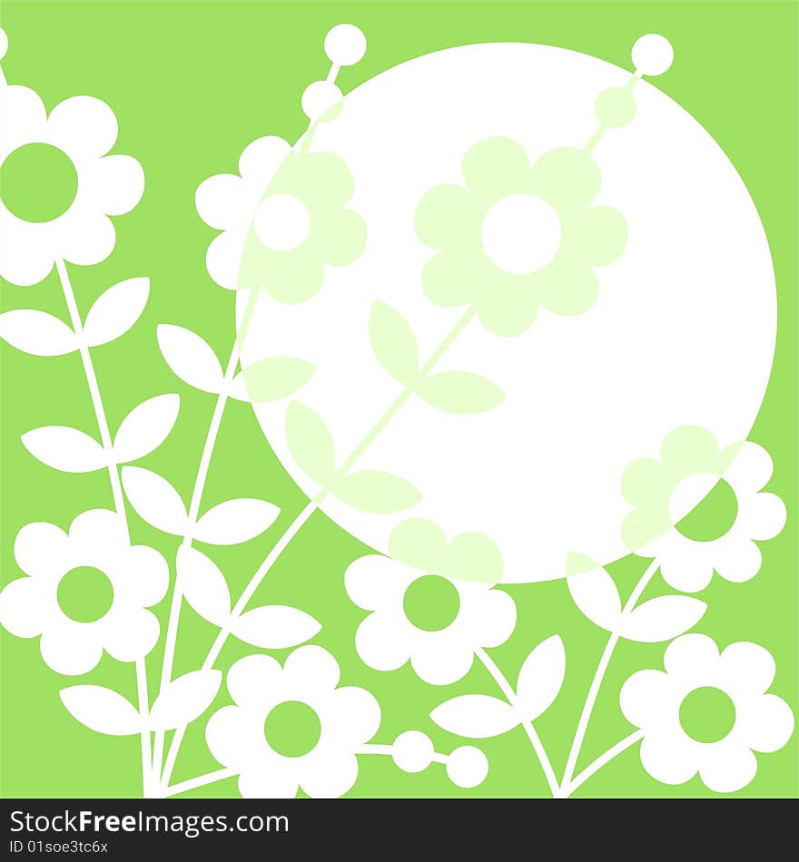 White flowers on a green background. White flowers on a green background