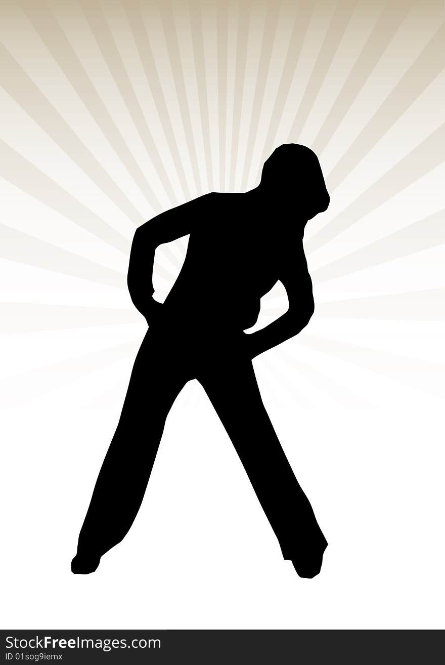 Woman doing exercise vector silhouette