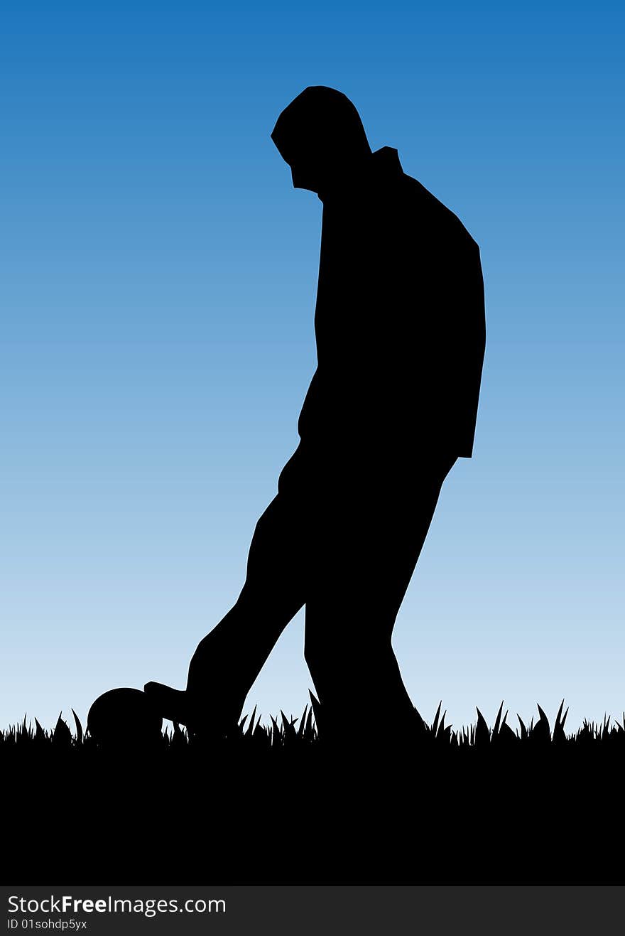 Football player vector silhouette illustration