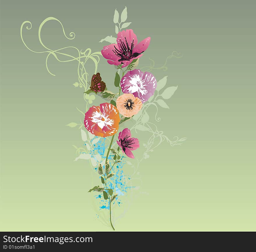 Illustration of a floral background