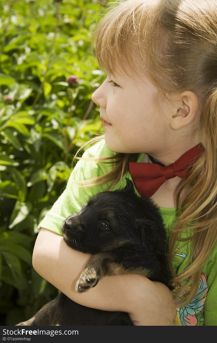 Girl With Puppy