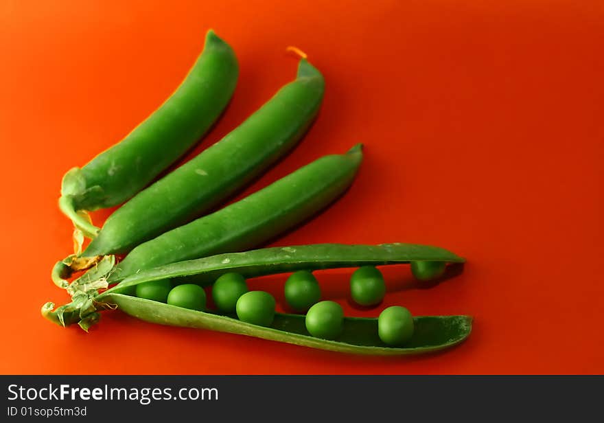 Green Peas Vegetable With Seed Closeup View