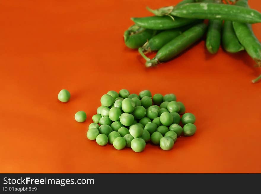 Green peas vegetable with seed closeup view