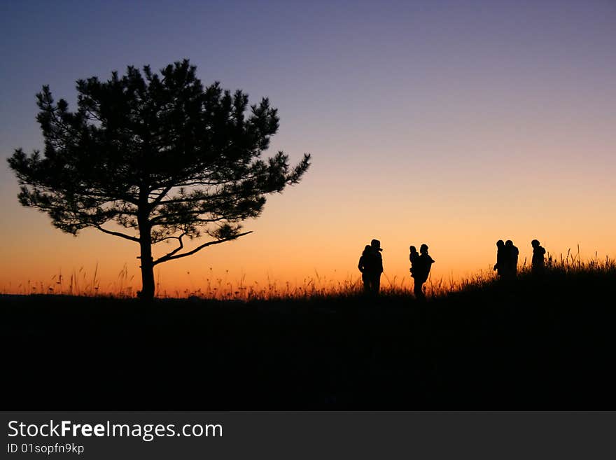 Silhouettes in the sunset