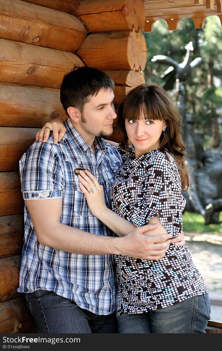 Beautiful young couple on nature. Beautiful young couple on nature