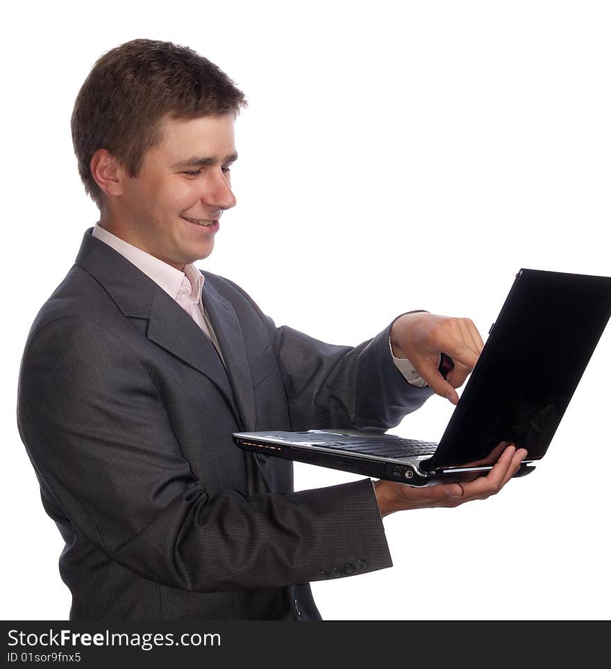 Businessman with laptop