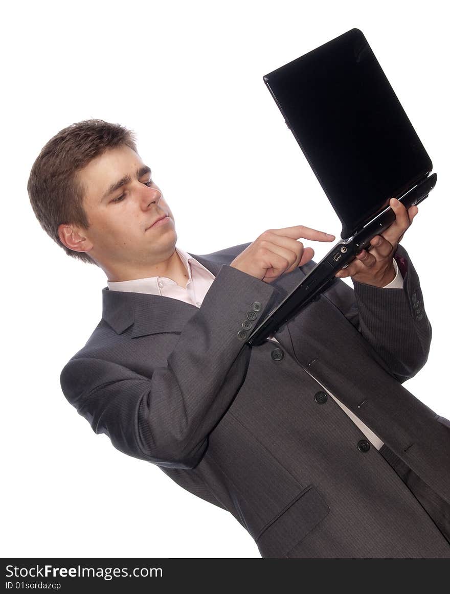 Businessman with laptop