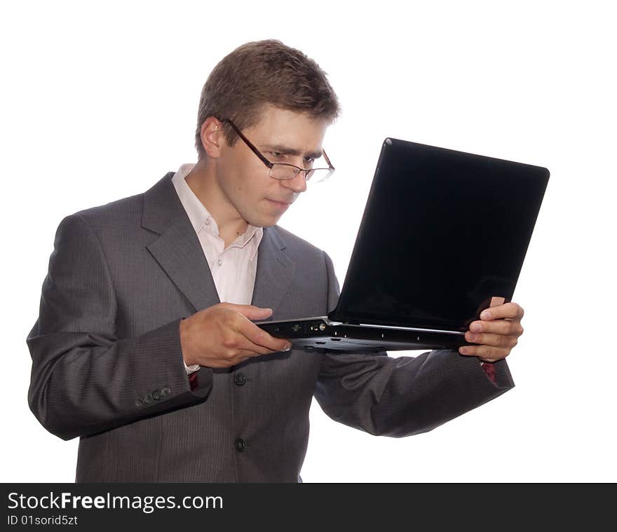 Businessman with laptop