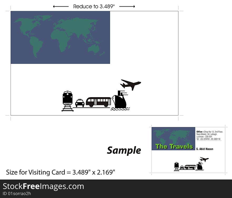 Visiting Card Template - can be used for the firms like Travel, Tourist Agents. Visiting Card Template - can be used for the firms like Travel, Tourist Agents