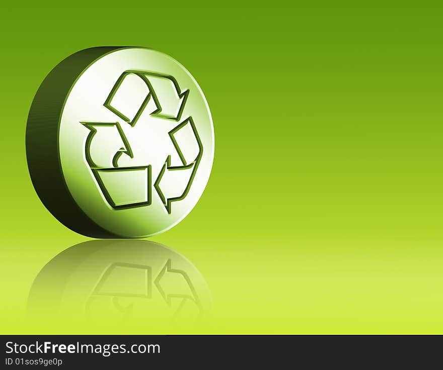 Recycle 3d shape over empty background. Ecology illustration