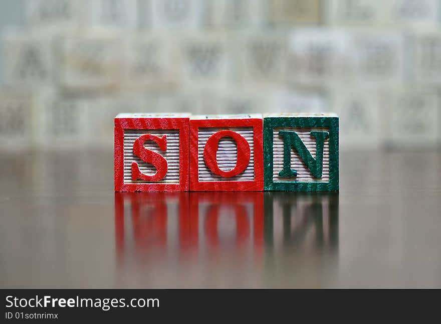 Wooden letter blocks