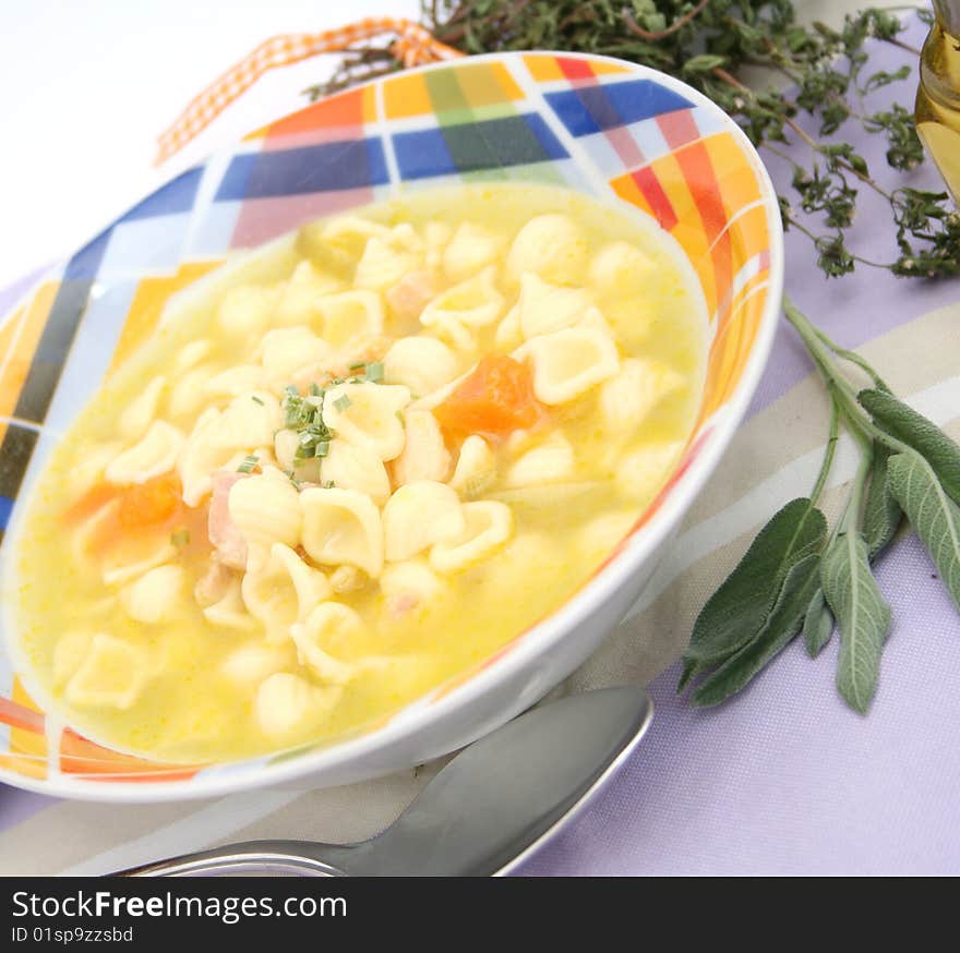 A fresh meal of noodles and vegetables. A fresh meal of noodles and vegetables