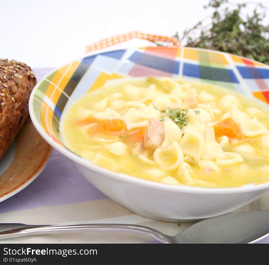 A fresh meal of noodles and vegetables. A fresh meal of noodles and vegetables