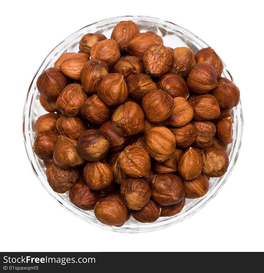 Many hazelnuts isolated