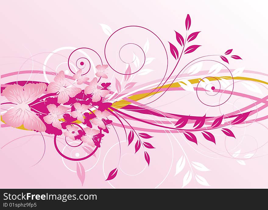 Abstract flowers background with place for your text