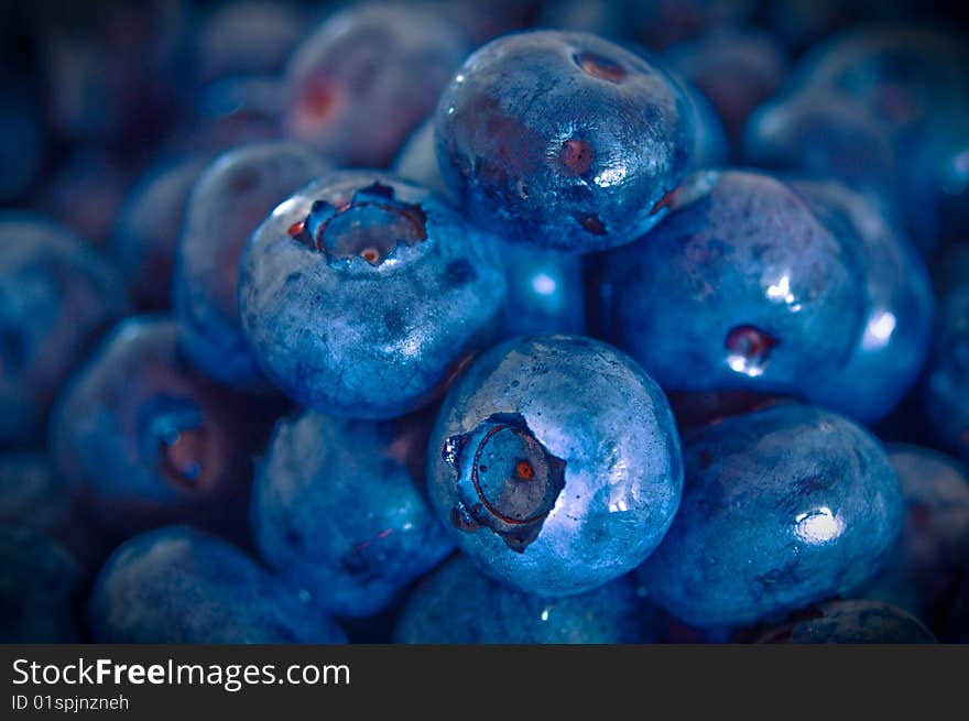 A Pile of Purple Blueberries