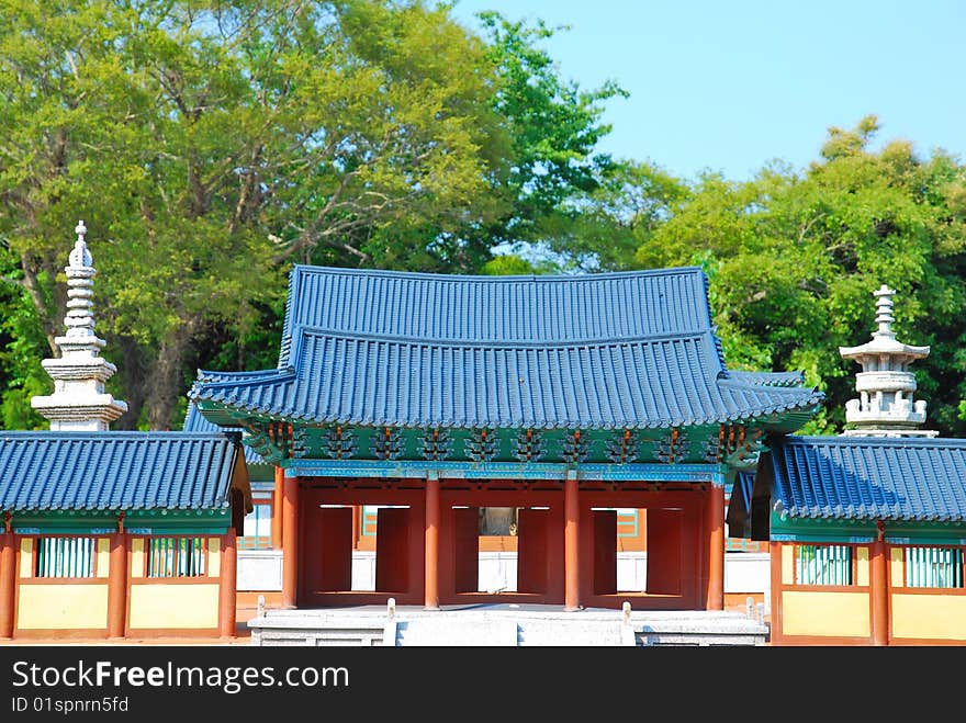 Front View Of Temple Architecture