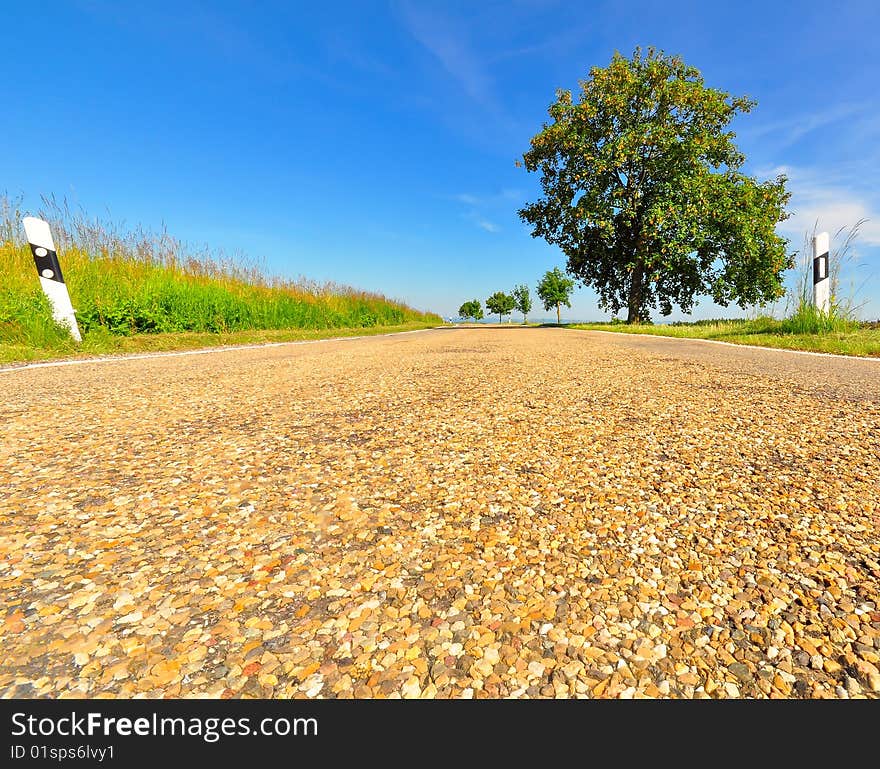 A photo of a rural road in south western Germany