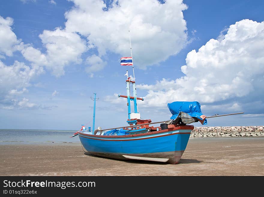 Boat On Beach In Thailand