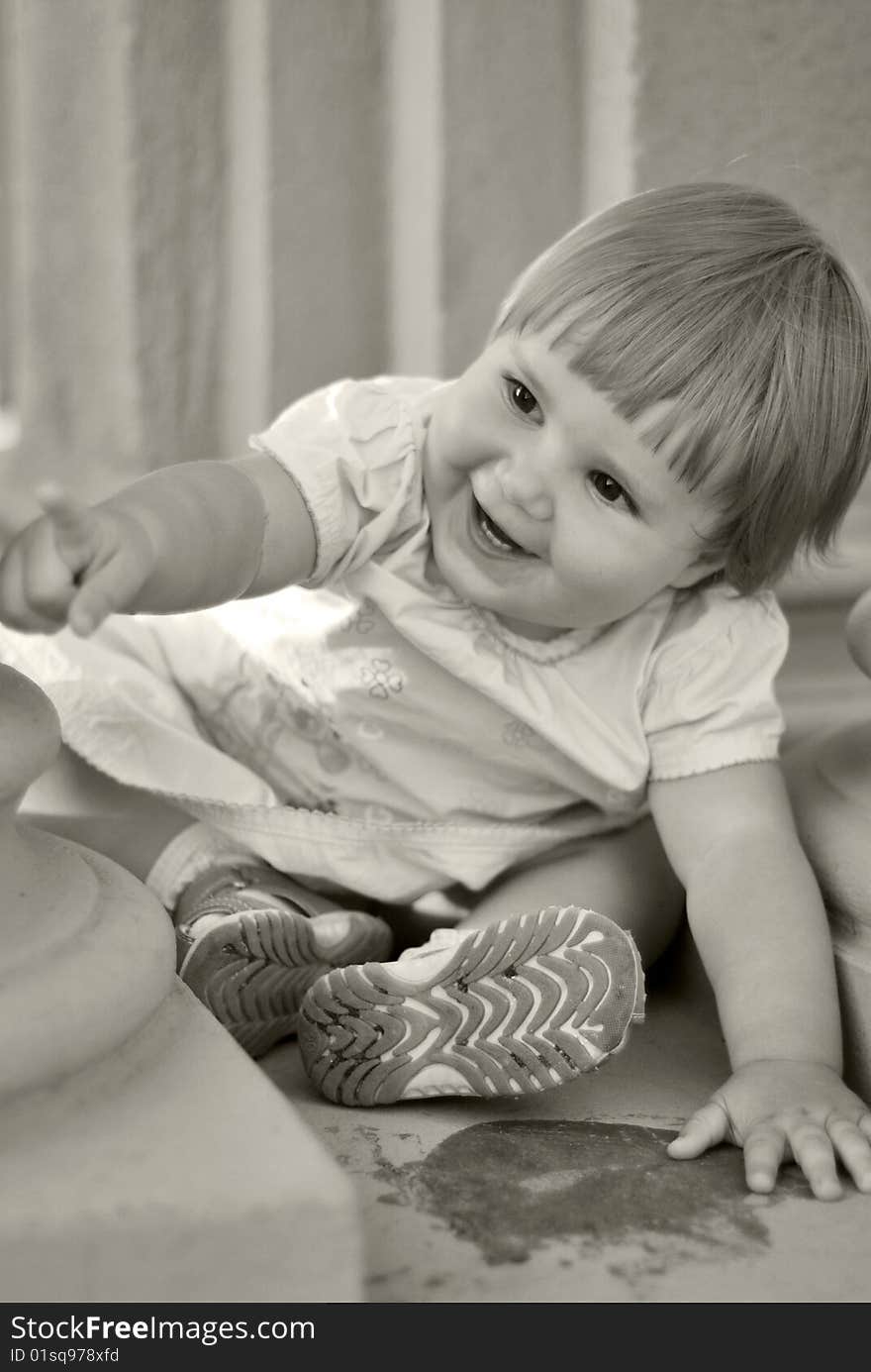 A portrait with beautiful little girl