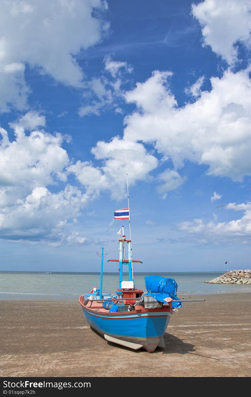 Boat On Beach In Thailand