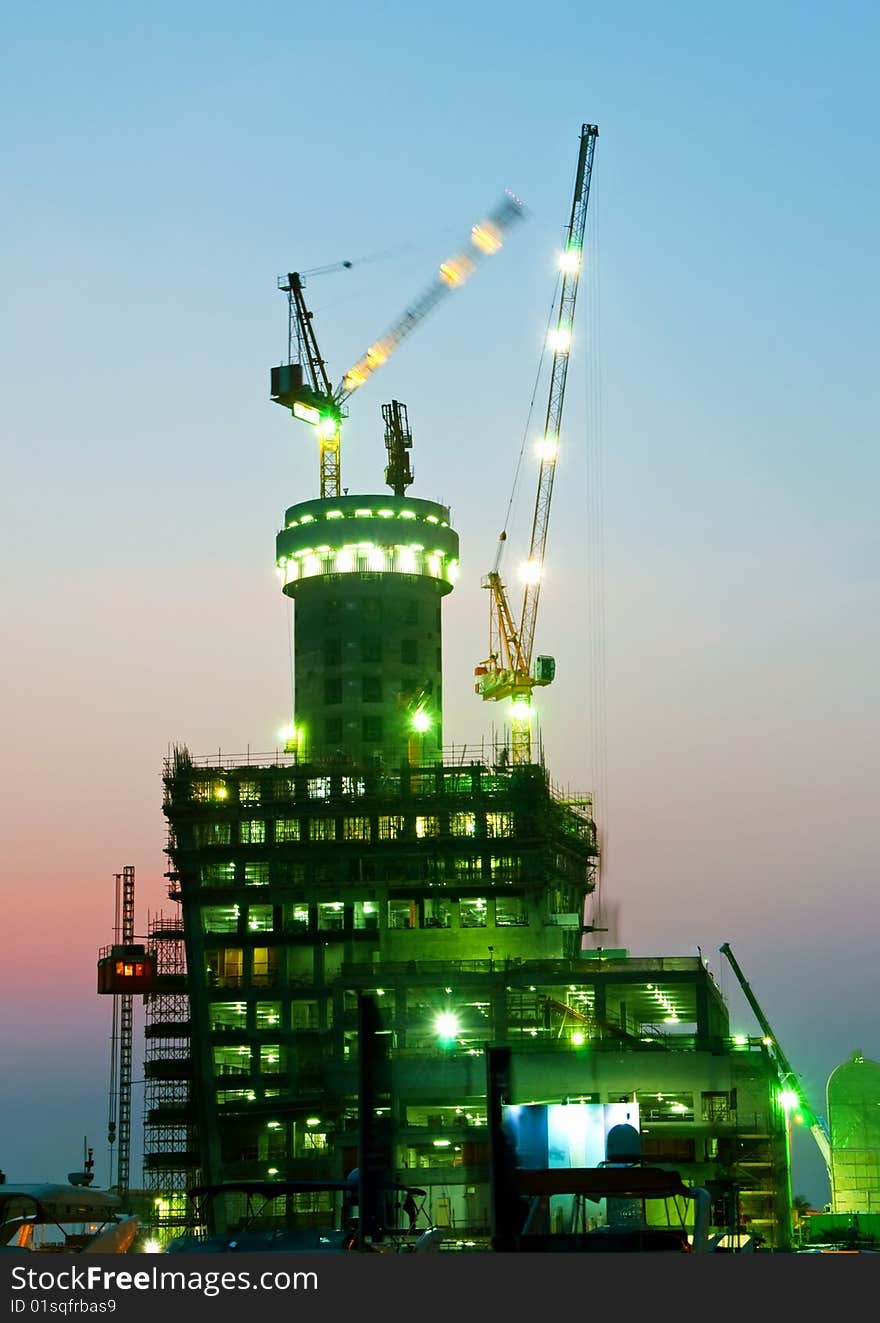 Dubai Night Time Construction