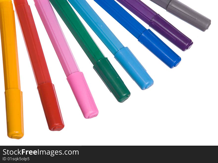 Eight different color soft-tip pen. Eight different color soft-tip pen