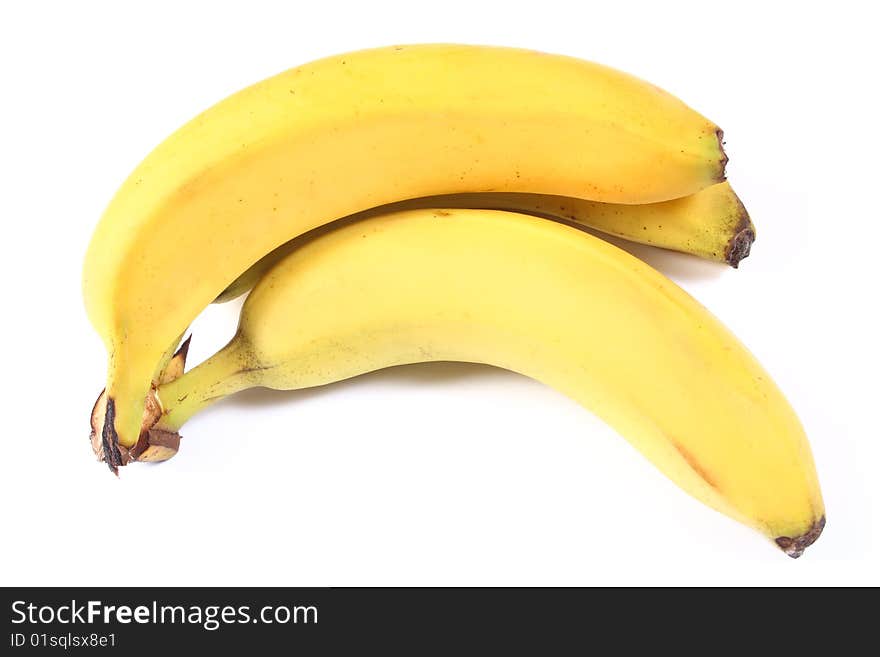 Fresh yellow banana isolated on white background