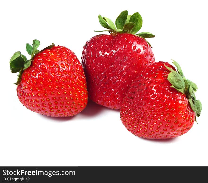 Isolated fruits - Strawberries on white background