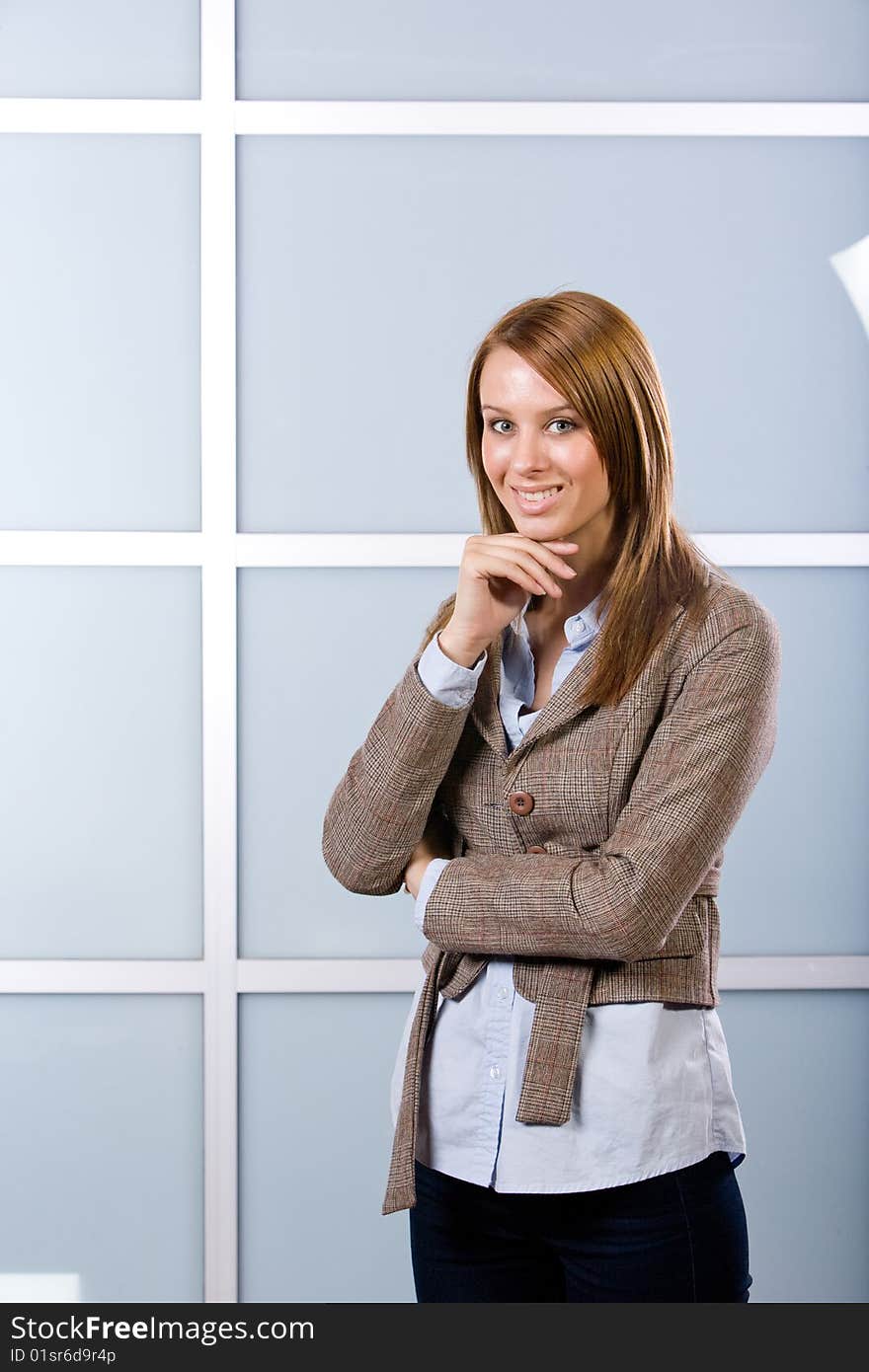 Business woman portrait in a modern office