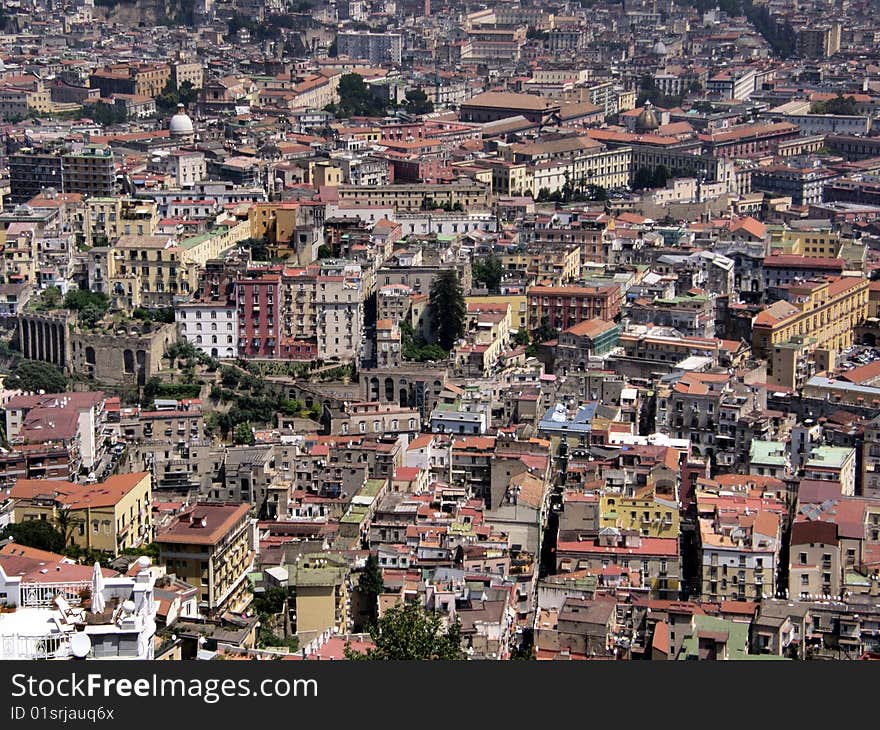 View on the city of Naples, Italy