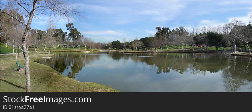 Panorama of Lake at the Park