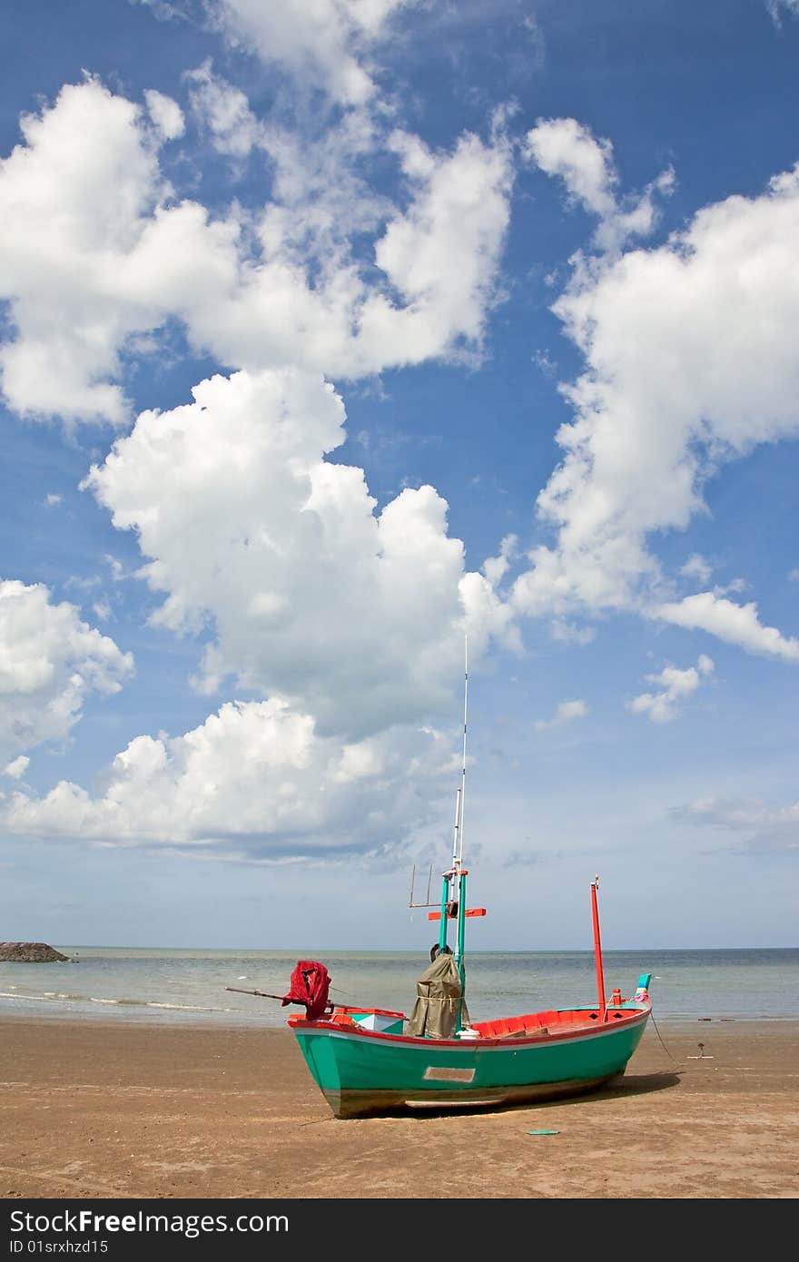 Boat on beach in Thailand