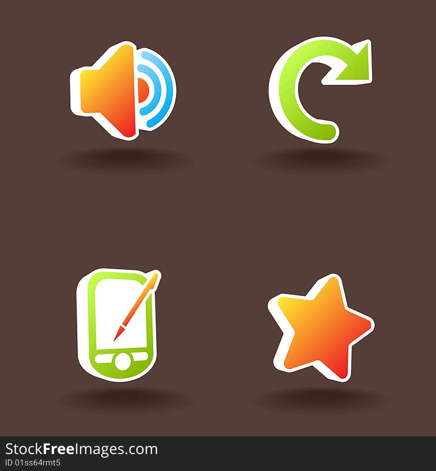 Vector web icons isolated on brown. Set 8. EPS available. Vector web icons isolated on brown. Set 8. EPS available.