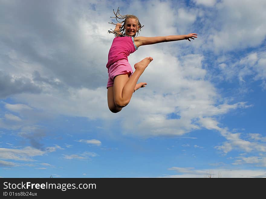 Girl jump high