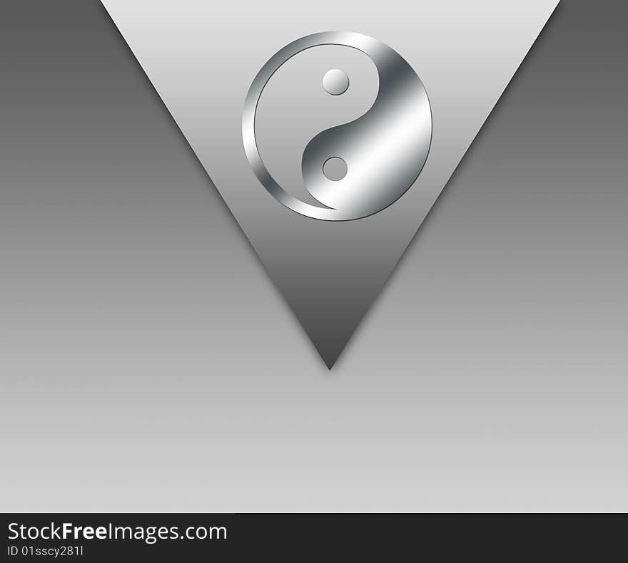 Card with triangle and yin yang