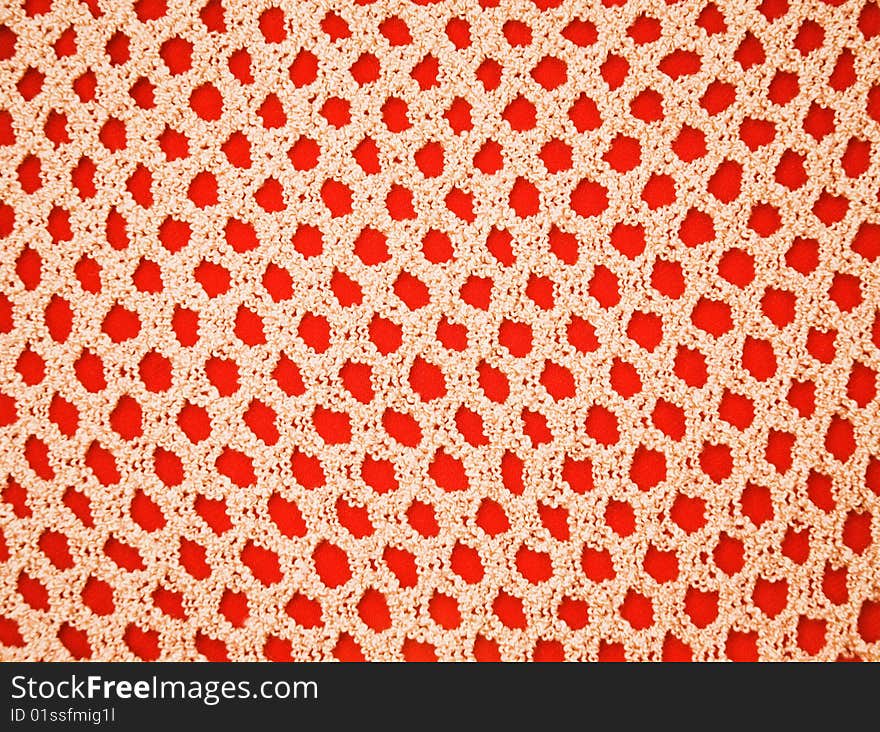 Mesh background with red cloth