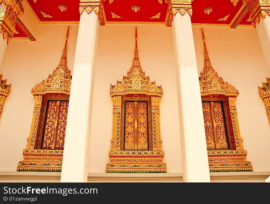 Traditional Thai style church window