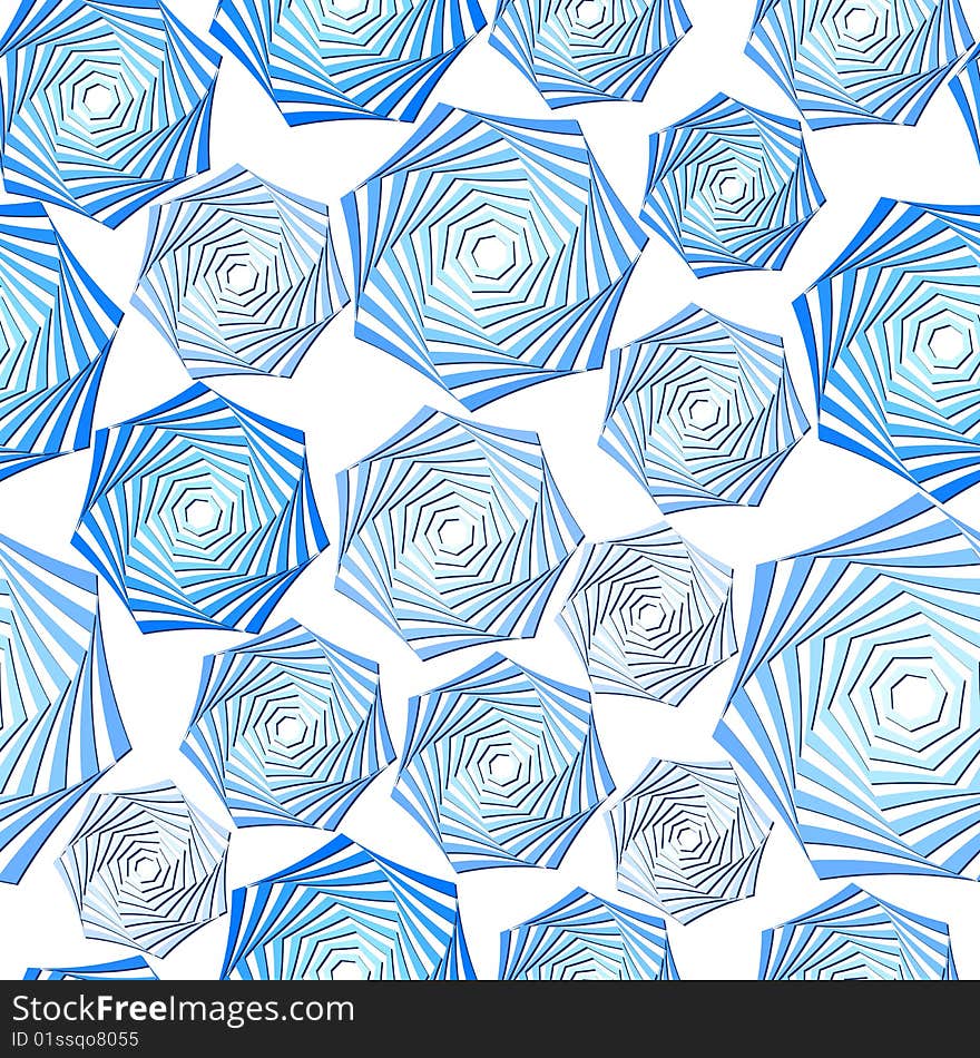 Vector illustration of Seamless Blue Whirl Pattern