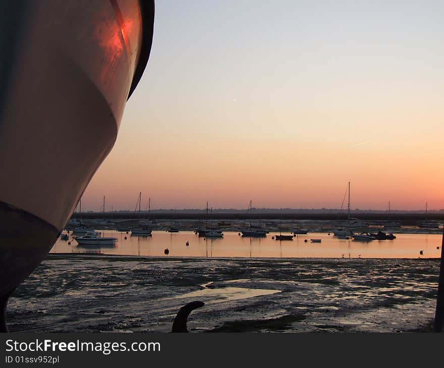 River Boats And Sunset, Picture taken along the Suffolk coastline