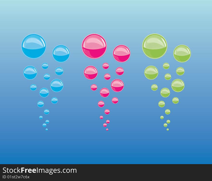 Bubble Crystal Balls Vector Illustration